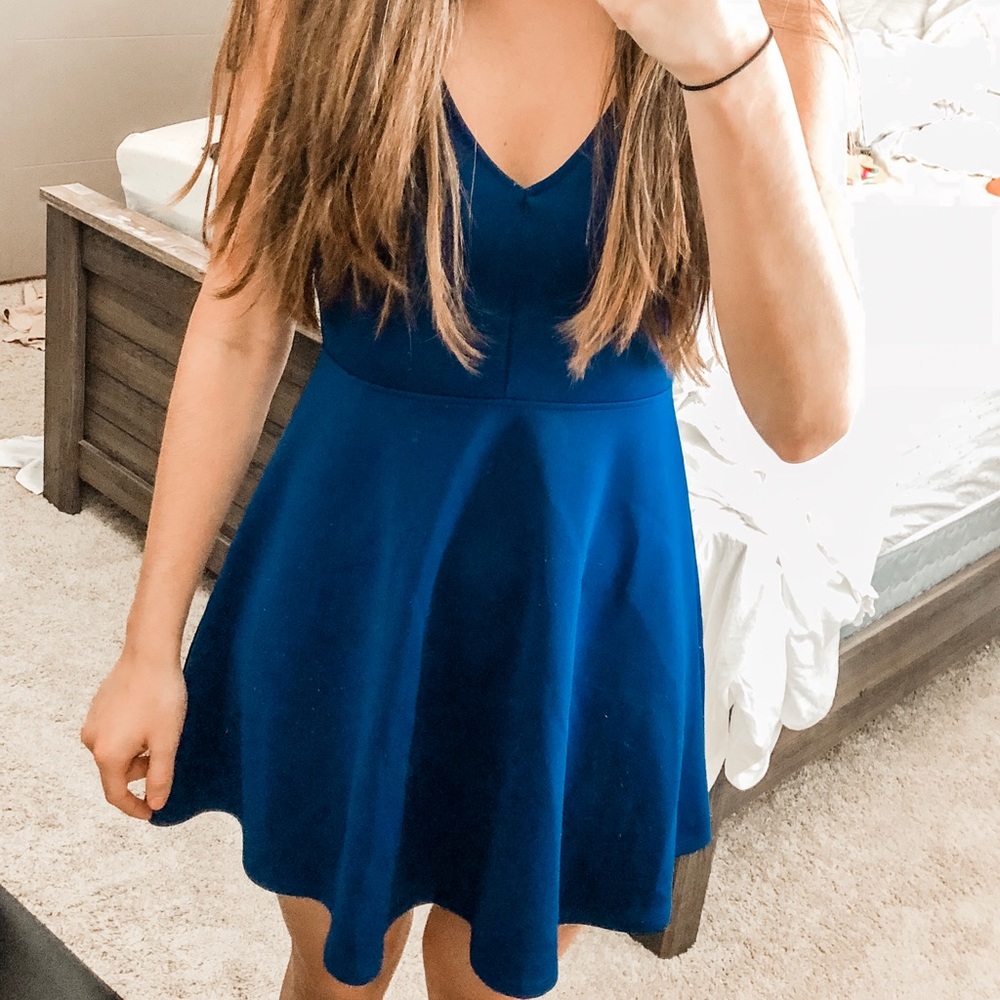 Blue skater dress